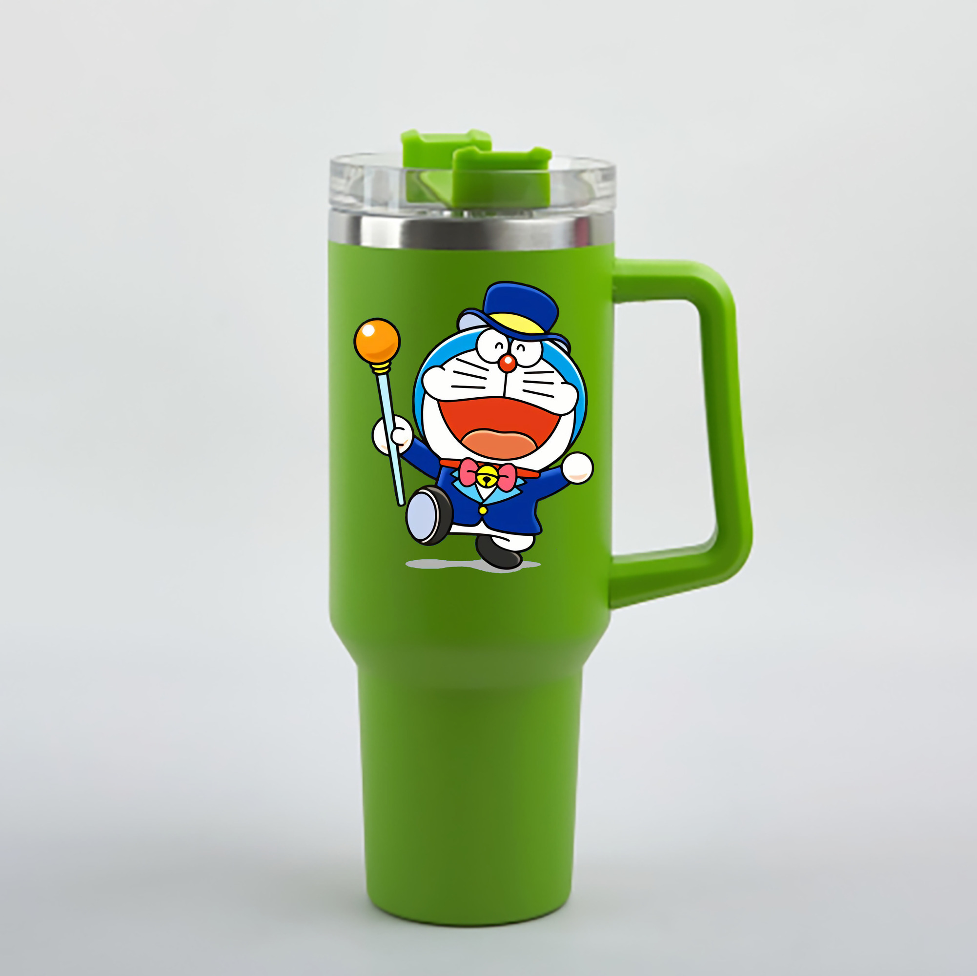 （画像用） ドラえもん Doraemon 1200mL車用タンブラー - クリスタルステッカー（プラスチックストロー付き）